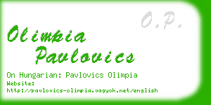 olimpia pavlovics business card